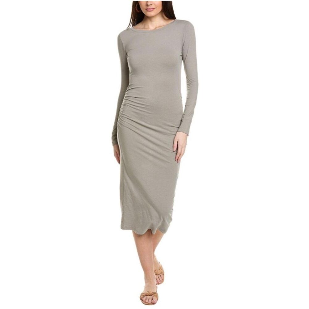 James Perse Column Midi Dress Gray